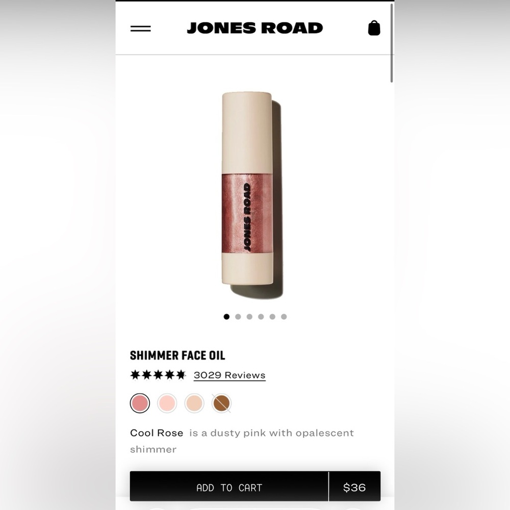 Jones Road Shimmer Face Oil - Cool Rose